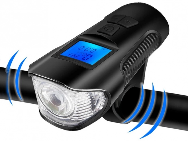 Multifunctionele fietslamp 3-in-1 met LED, kilometerteller en claxon