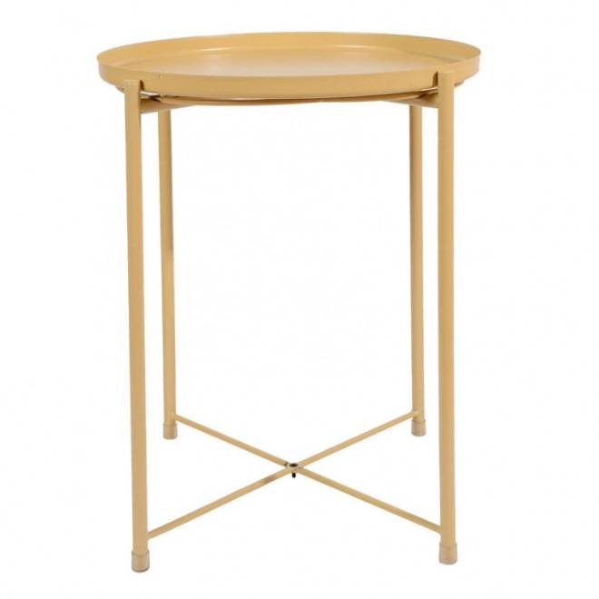 Ronde metalen tafel in loft-stijl - geel