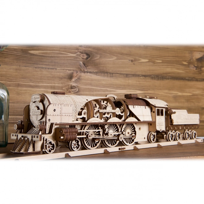 Ugears 3D puzzel - Locomotief V-express met wagon 538 delen
