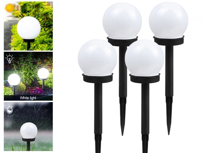 Zonne tuinlampen witte bollen met LED-verlichting