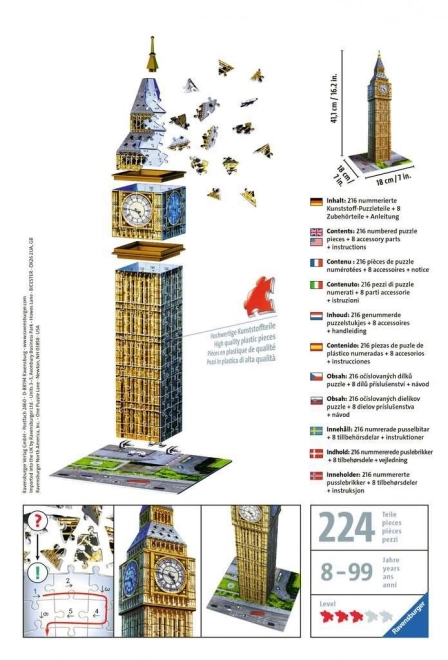 Ravensburger 3D puzzel Big Ben Londen 216 stuks