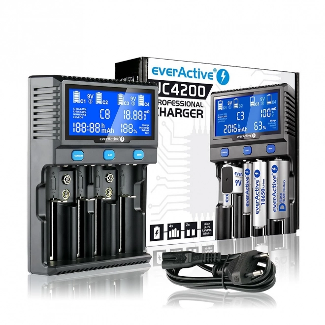 Batterijoplader UC-4200 voor Li-ion en NI-MH accu's