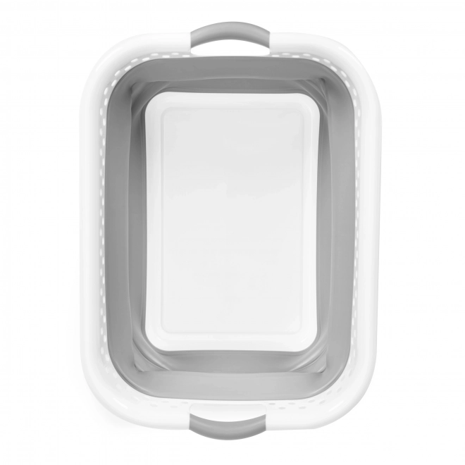 Opvouwbare wasmand siliconen kom wit-grijs 20 l van ModernHome