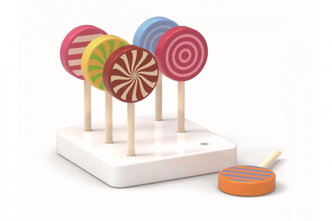 Houten gekleurde lolly's Viga - set van 6 stuks