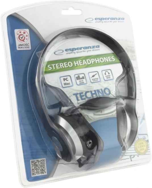Stereo audio koptelefoon Techno zwart