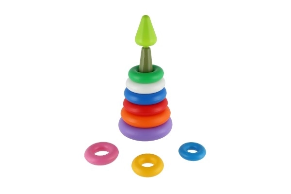 Kleurrijke stapelpiramide met ringen