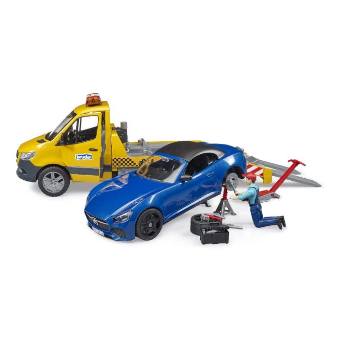 Bruder Takelwagen MB Sprinter met sportwagen