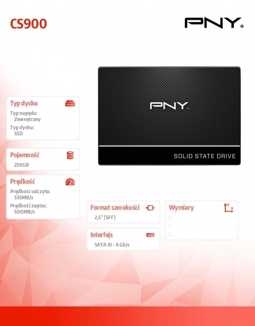 SSD schijf 250GB PNY CS900