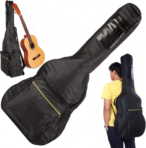 Hoes voor akoestische gitaar met vakken en verstevigingen