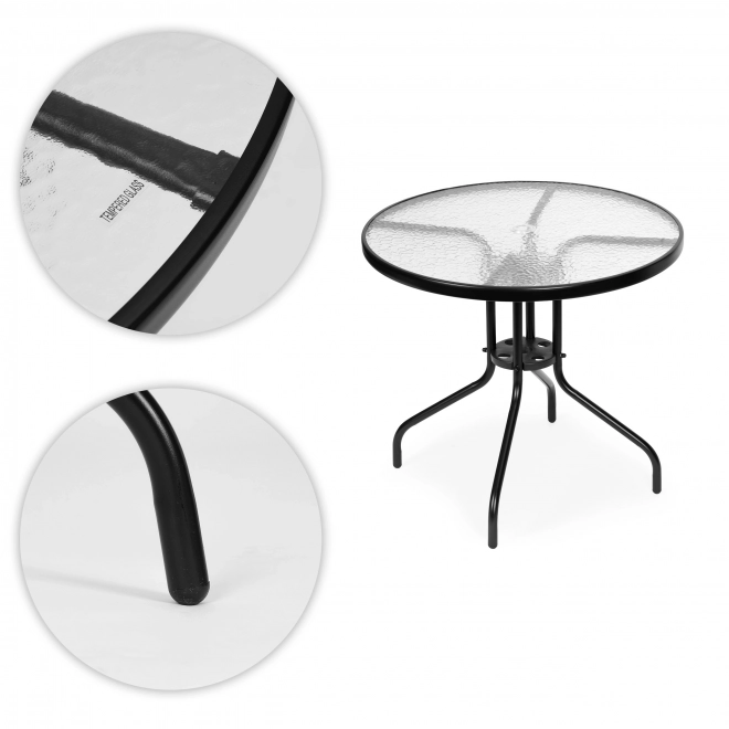 Ronde tuintafel 80 cm met parasolgat