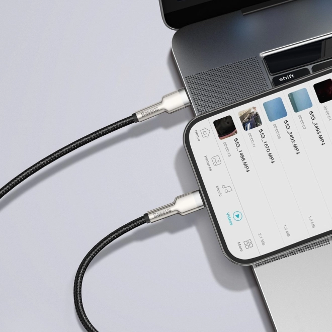 Baseus USB-C naar Lightning kabel Cafule 20W, 2m zwart