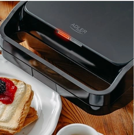 Adler Europe multifunctionele tosti-ijzer 2-in-1 zwart