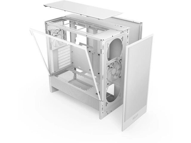NZXT H5 Flow RGB witte PC behuizing Midi Tower met raam