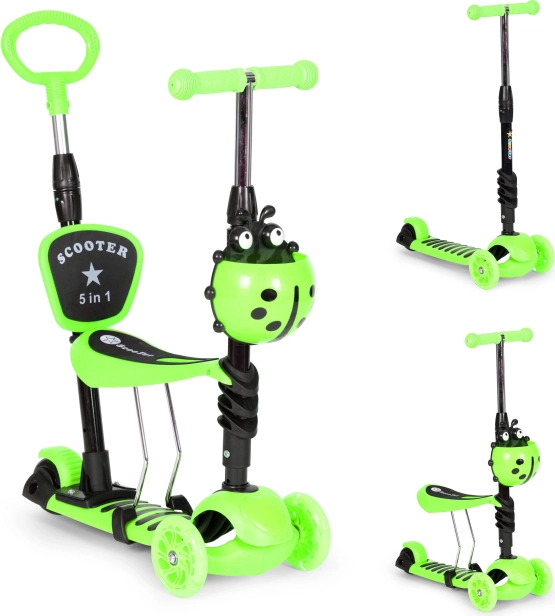 Kinderdriewieler met lichtgevende wielen 3-in-1 - groen ECOTOYS