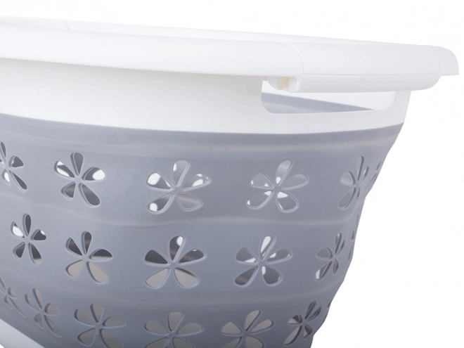Vouwbare siliconen wasmand met bloemetjes