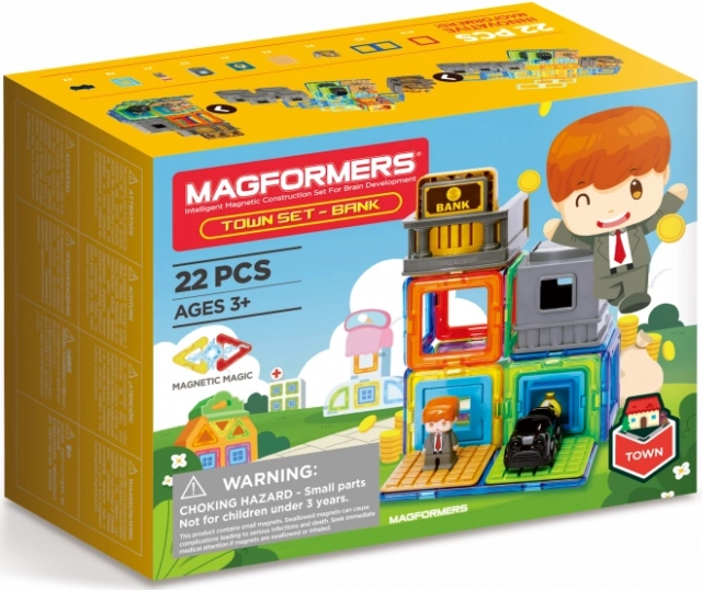 Magformers stadje bank bouwset 22 delen