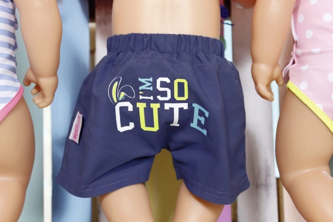 Baby born strand zomershorts blauw
