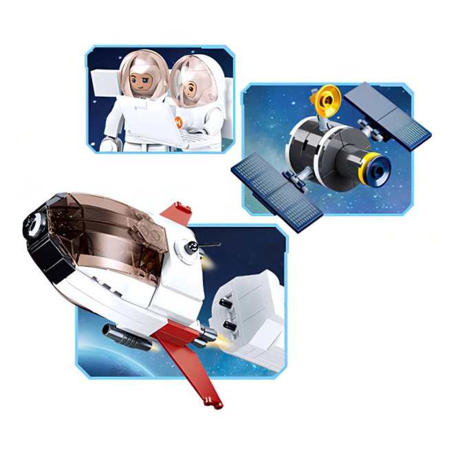 Realistische ruimtemissie met 3 minifiguren