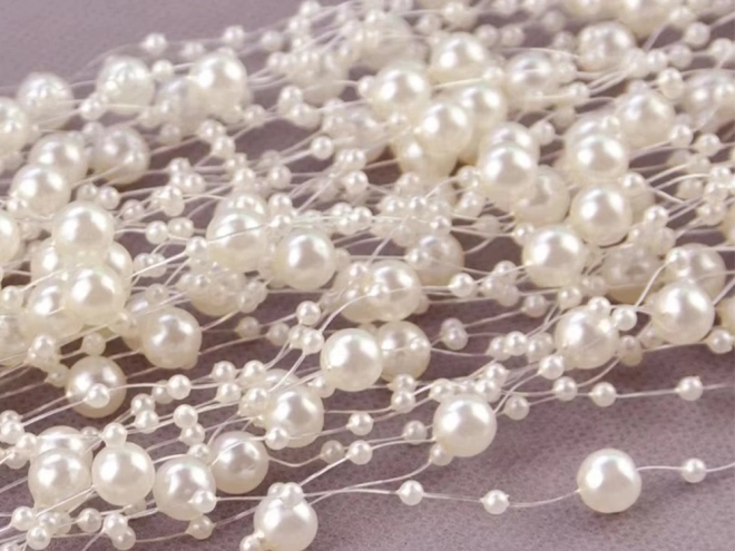 Parelslinger witte parels kerstboomdecoratie