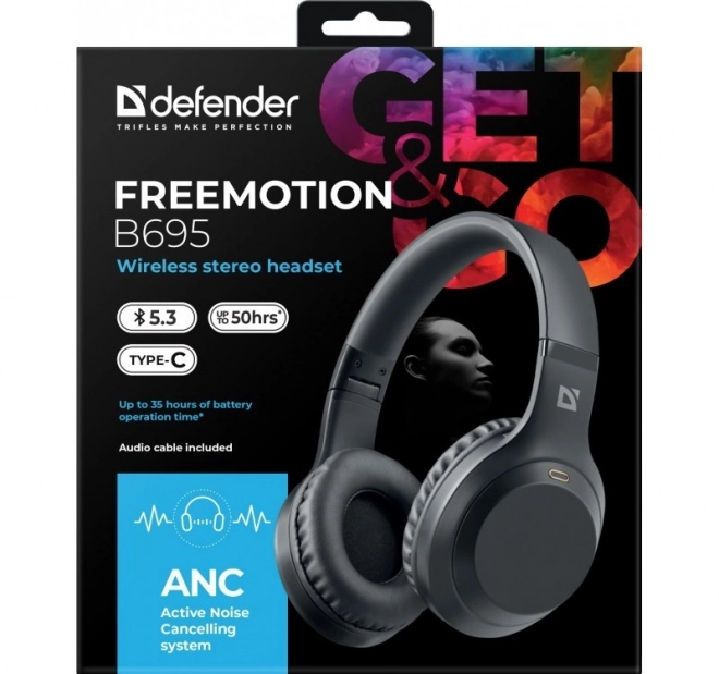 Draadloze over-ear koptelefoon met ANC Freemotion B695 zwart
