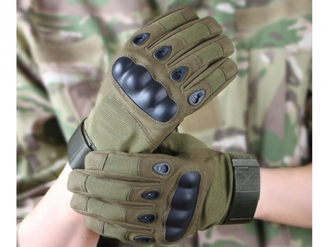 Tactische militaire handschoenen met knokkelbescherming groen XL