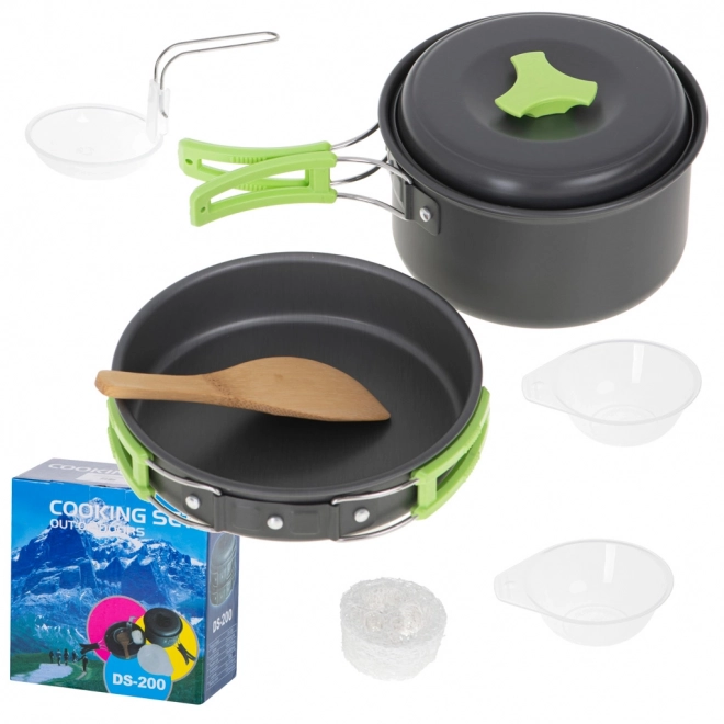 Toeristische kookset met pan en koekenpan XL