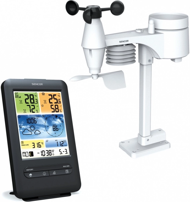 Professioneel weerstation met WiFi-sensor 5v1