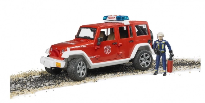 Bruder Rode Brandweer JEEP WRANGLER met figuur en accessoires