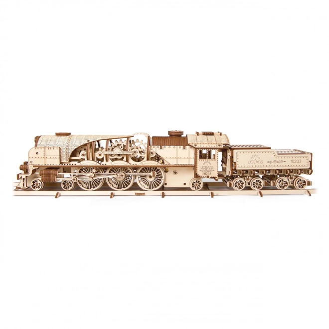Ugears 3D puzzel - Locomotief V-express met wagon 538 delen