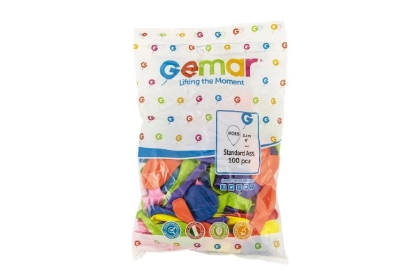 Opblaasballonnen kleurrijke mix 21 cm - 100 stuks