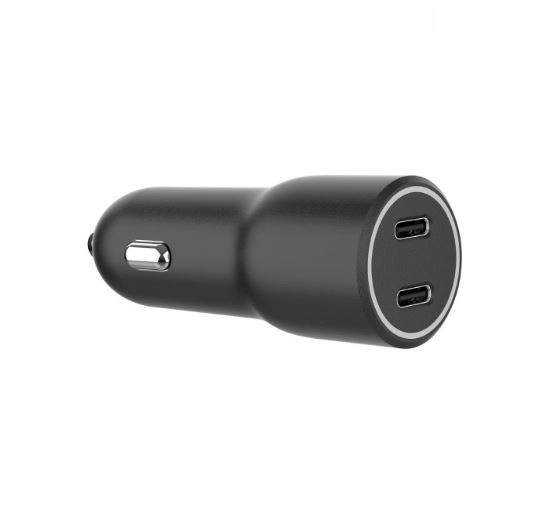 Autolader met 2x USB-C PD 40W zwart