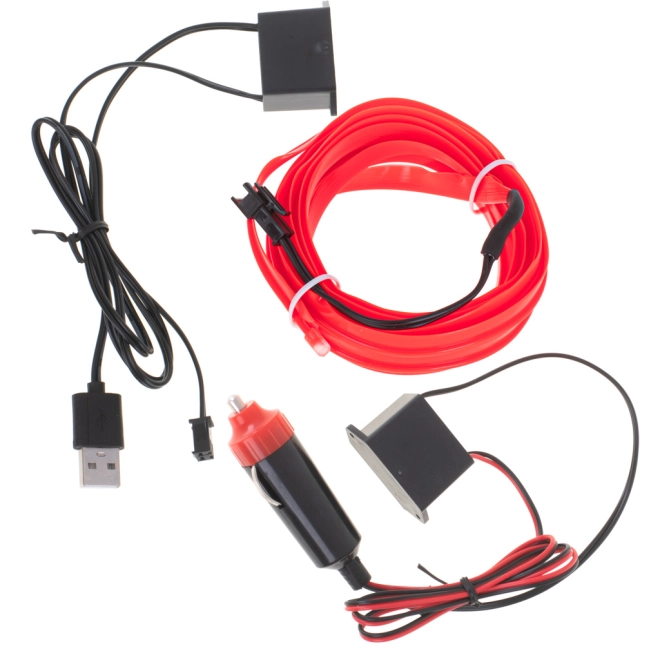 Flexibel rood EL/LED-draad 3 m