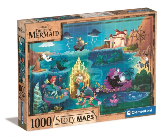 Puzzel Story Maps de kleine zeemeermin 1000 stukjes