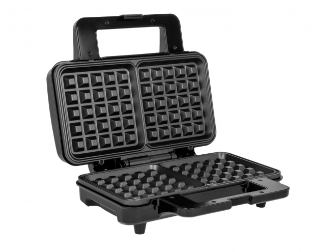 Krachtige wafelmaker voor twee grote 1000W teflon wafels