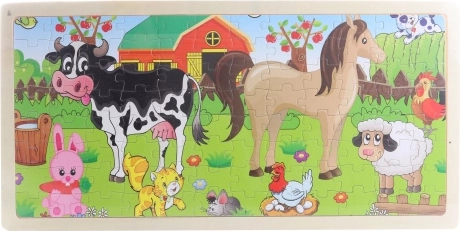 Houten puzzel Op de boerderij 96 stukjes