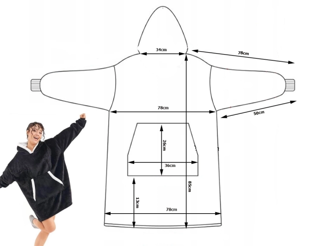 Warme oversized hoodie met bont en capuchon