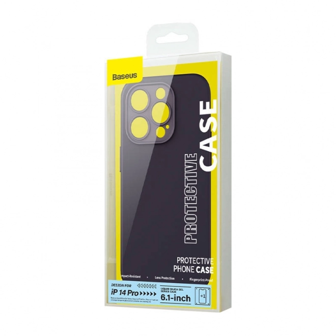 Baseus siliconen hoesje voor iPhone 14 Pro inclusief gehard glas en reinigingsset