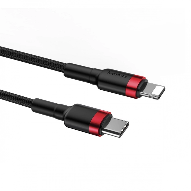 Kabel Baseus Cafule USB-C naar Lightning 18W rood-zwart