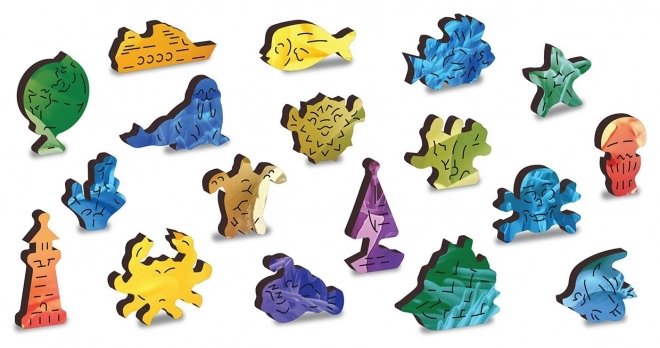 Houten puzzel tropische vissen twee keer anders