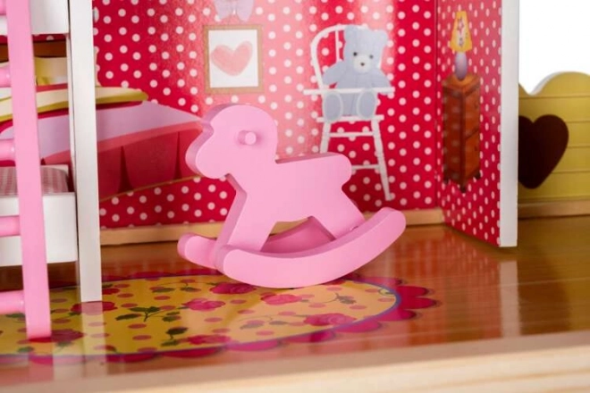 Houten poppenhuis met meubels 90 cm