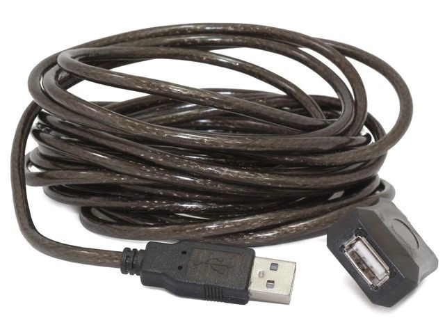 Actieve USB verlengkabel 2.0 AM-AF 10m zwart