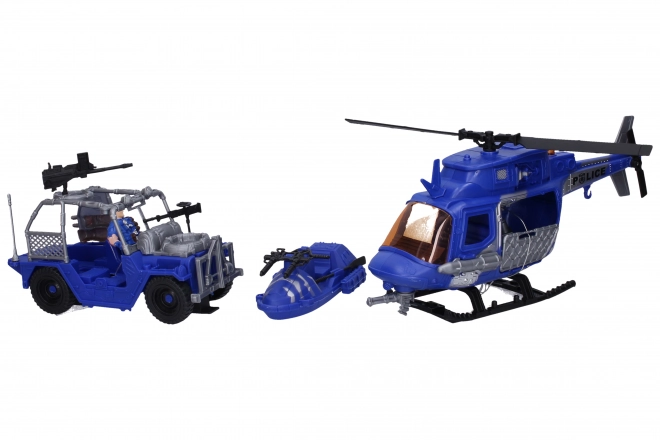 Politiespeelset met figuren en helikopter