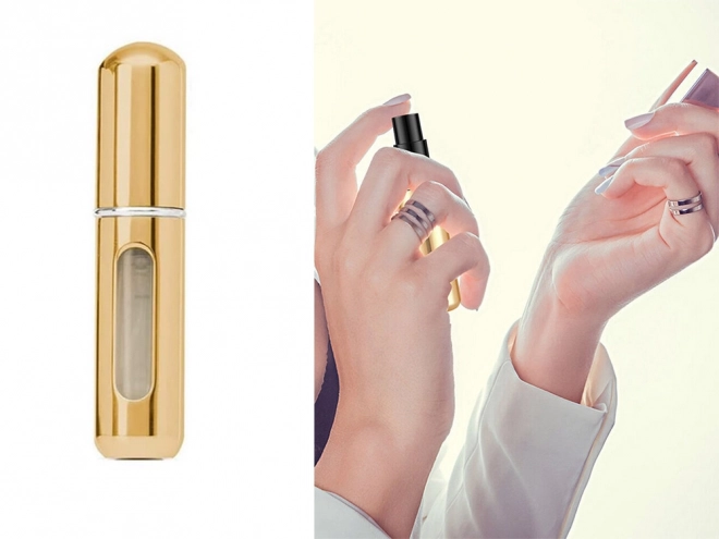 Reisverspreider met parfumverstuiver 5ml parfuminfuus – goud
