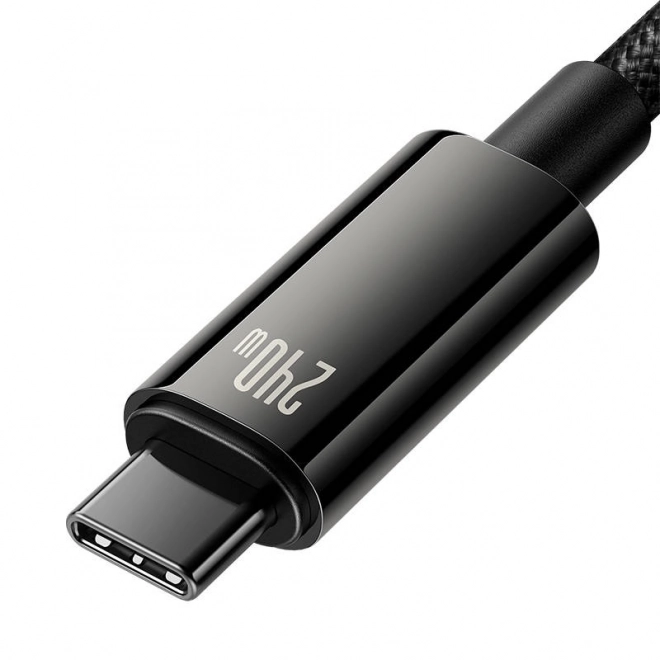 Kabel USB-C naar USB-C Baseus Tungsten Gold 240W 1 m (zwart)