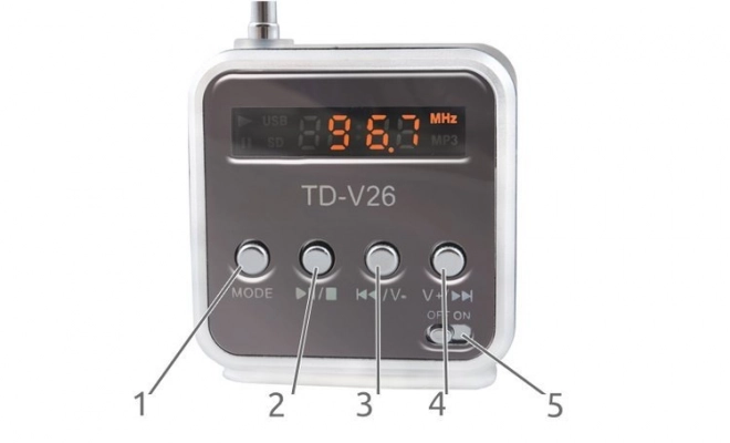 Draagbare Bluetooth-luidspreker met radio en LCD-scherm TD-V26
