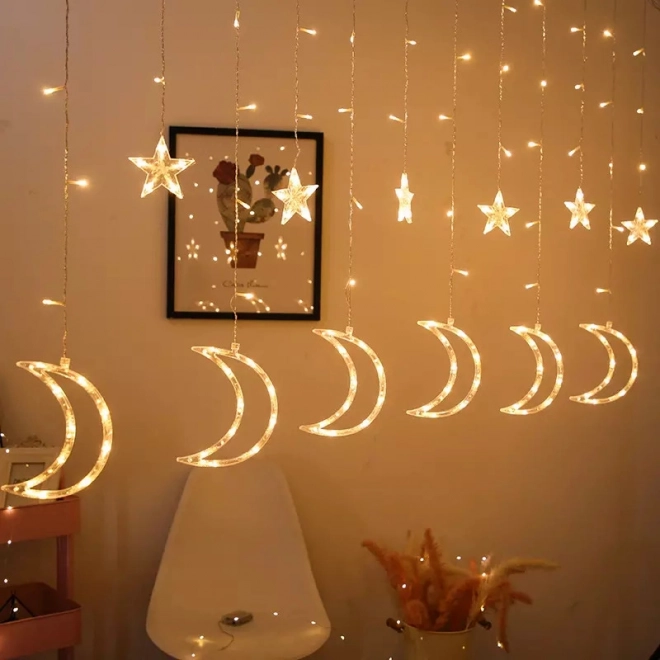 Decoratieve LED-verlichting Maan en Sterren 96 LED