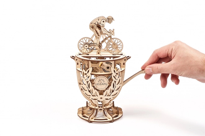 Ugears 3D houten mechanische puzzel Zelfrijdende fietser