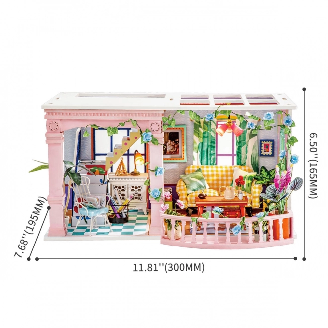 Robotime miniatuur huis met terras bouwpakket