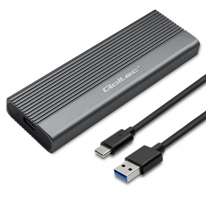 Aluminium behuizing voor schijf M.2 SSD SATA NGFF USB-C 2TB Grijs