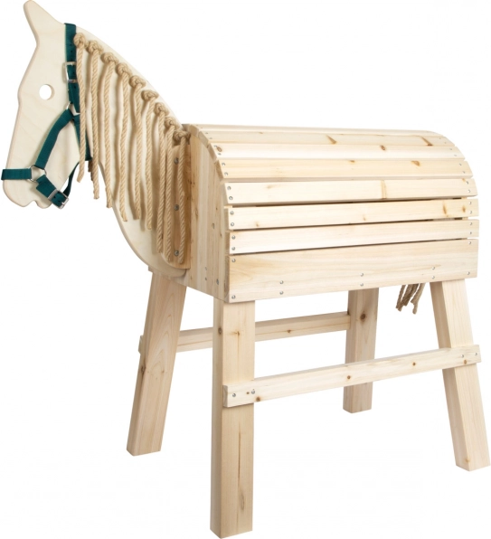 Houten oefenpaard SMALL FOOT met sisalmanen en opbergruimte